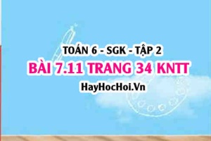 Bài 7.11 trang 34 Toán 6 Tập 2 Kết nối tri thức